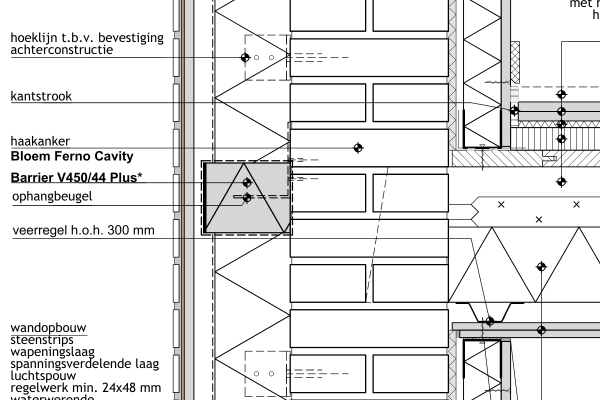 Brandveilige spouwonderbreking - Bloem Sealants bouwdetails